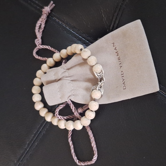 LNC David Yurman Sterling  8mm River Stone Spiritual Bead Claw Bracelet 8.5" - Picture 1 of 5